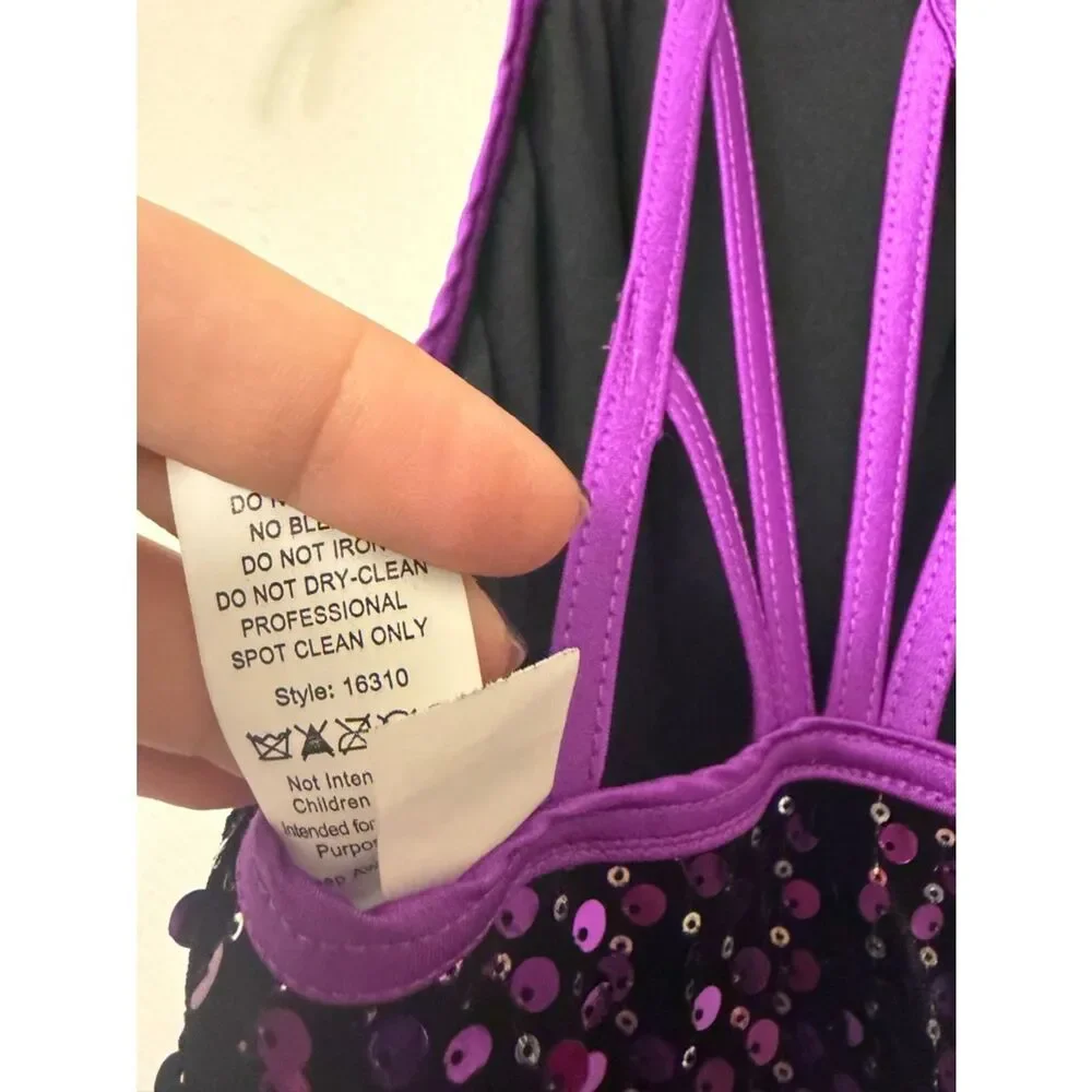 WEISSMAN Dance purple sequin costume dress Barracuda 16310 LC-large child